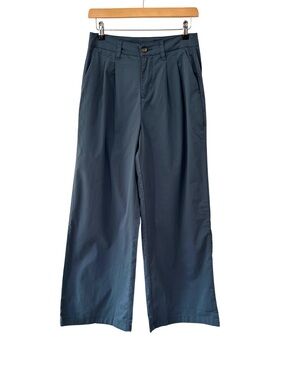 PACT women's Boulevard pleated Stretch Twill Wide Leg Trouser S ore Cotton NWOT